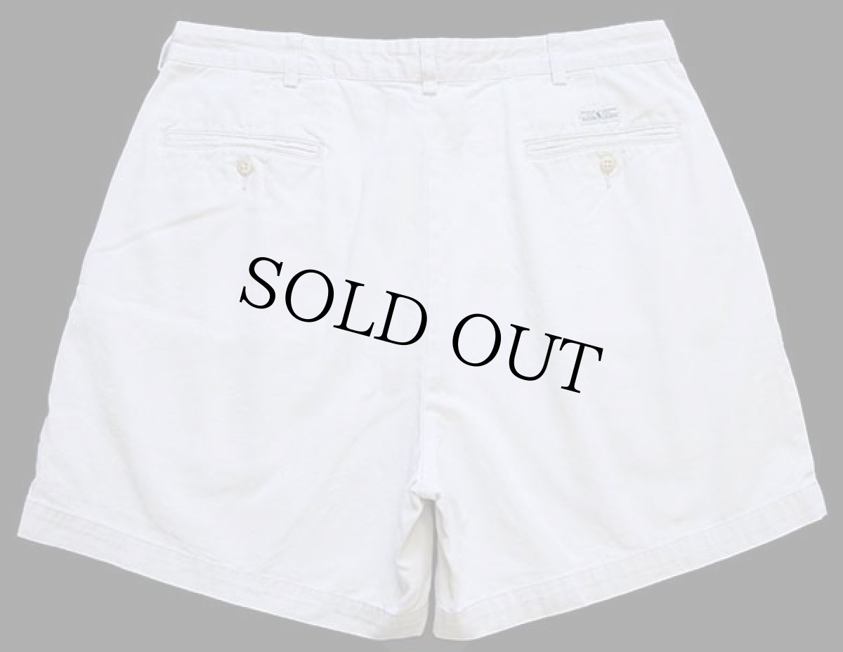 画像2: 90s ポロ ラルフローレン ツータック コットン チノ ショートパンツ アイボリー 36★34 ショーツ (2)