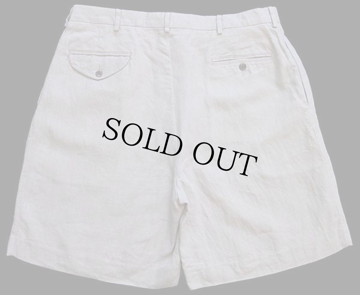 画像2: 90s ポロ ラルフローレン ツータック リネン ショートパンツ ベージュ 36★ショーツ (2)