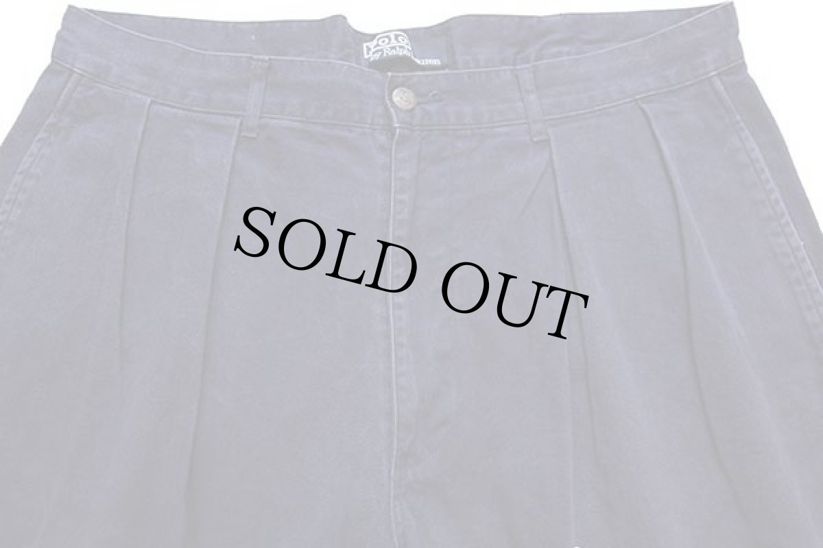 画像3: 90s ポロ ラルフローレン ツータック コットン チノ ショートパンツ ナス紺 34★06 ショーツ (3)