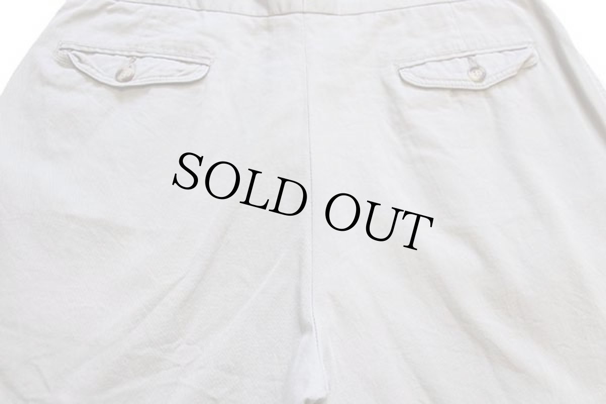 画像4: 80s IZOD LACOSTE ラコステ ツータック コットン ショートパンツ ベージュ w36★ショーツ (4)