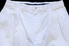 画像3: 90s ポロ ラルフローレン ツータック コットン チノ ショートパンツ 白 33★ショーツ (3)
