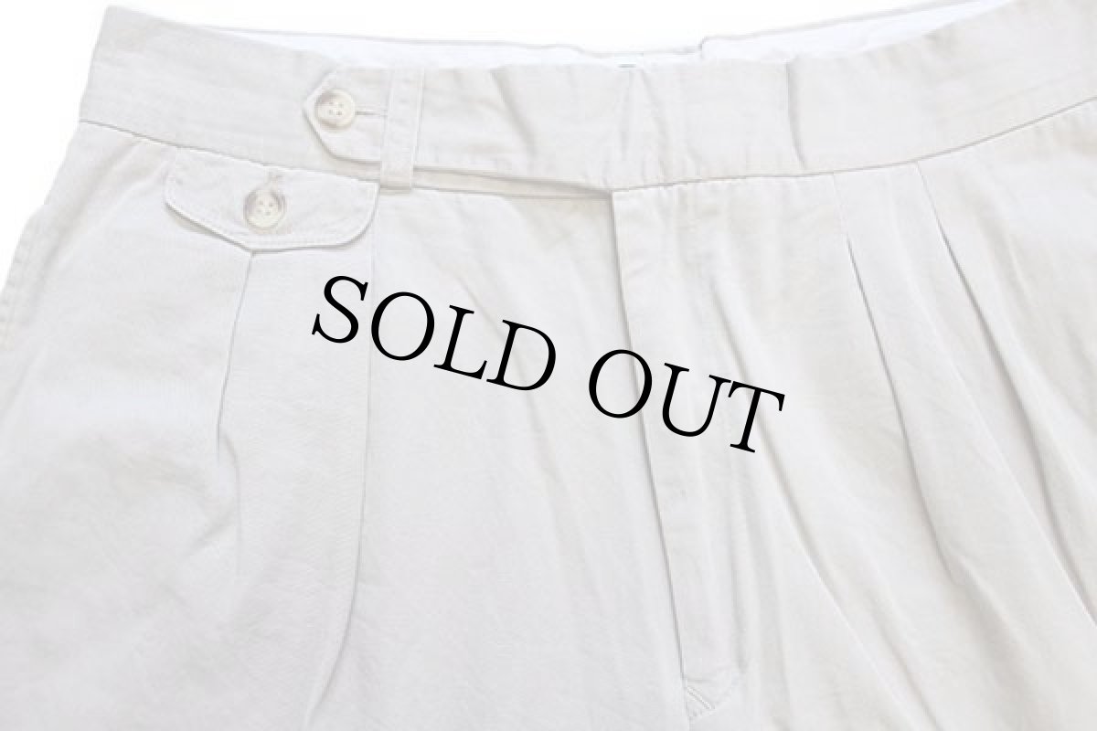 画像3: 80s IZOD LACOSTE ラコステ ツータック コットン ショートパンツ ベージュ w36★ショーツ (3)