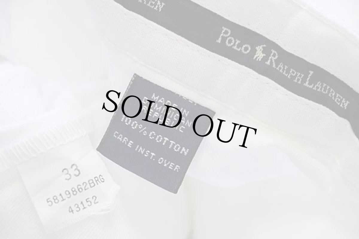 画像4: 90s ポロ ラルフローレン ツータック コットン チノ ショートパンツ 白 33★ショーツ (4)