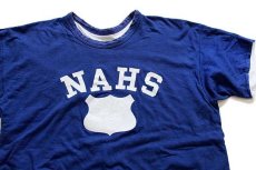 画像7: 70s USA製 Championチャンピオン NAHS コットン リバーシブルTシャツ 青×白 L (7)