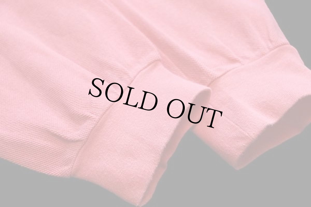 画像5: 70s フランス製 CHEMISE LACOSTE ラコステ ワンポイント コットン 鹿の子 長袖ポロシャツ ピンク 4★55 (5)