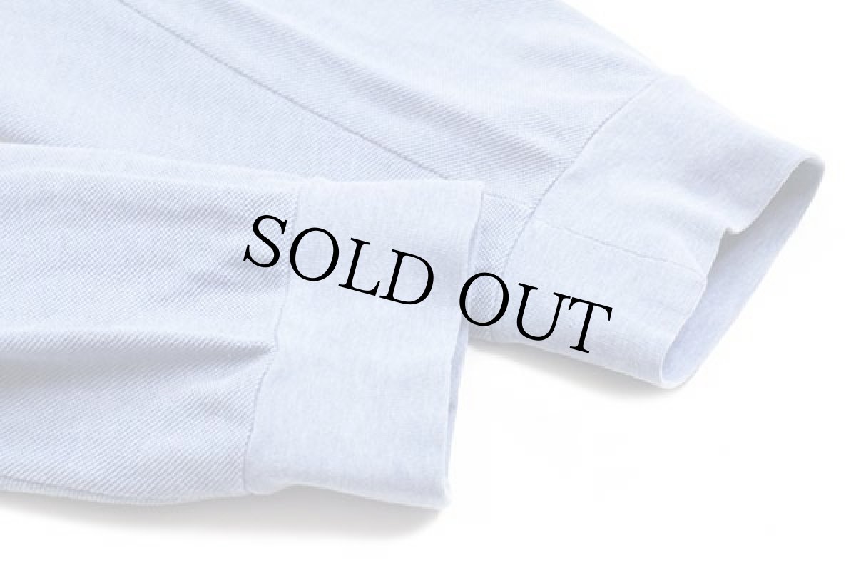 画像5: 90s LACOSTEラコステ ワンポイント コットン 鹿の子 長袖ポロシャツ 杢ブルー 5★66 (5)