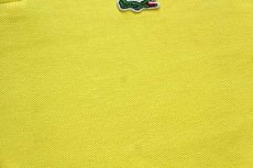 画像6: 70s フランス製 CHEMISE LACOSTE ラコステ ワンポイント コットン 鹿の子 長袖ポロシャツ 黄 7★54 (6)