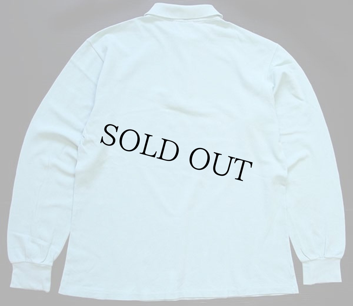 画像2: 70s フランス製 CHEMISE LACOSTE ラコステ ワンポイント コットン 鹿の子 長袖ポロシャツ ミント 4★57 (2)