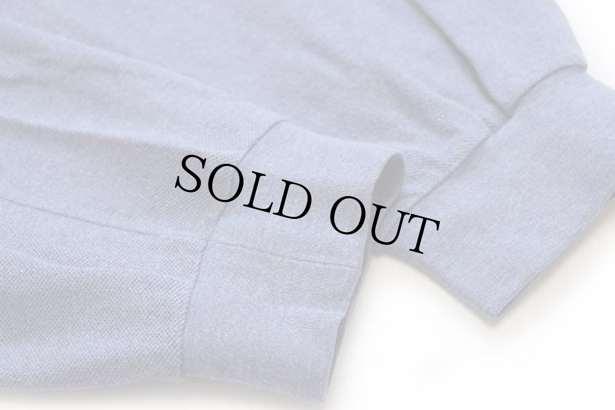 画像5: 70s フランス製 CHEMISE LACOSTE ラコステ ワンポイント コットン 鹿の子 長袖ポロシャツ 杢ブルーグレー 5★61 (5)