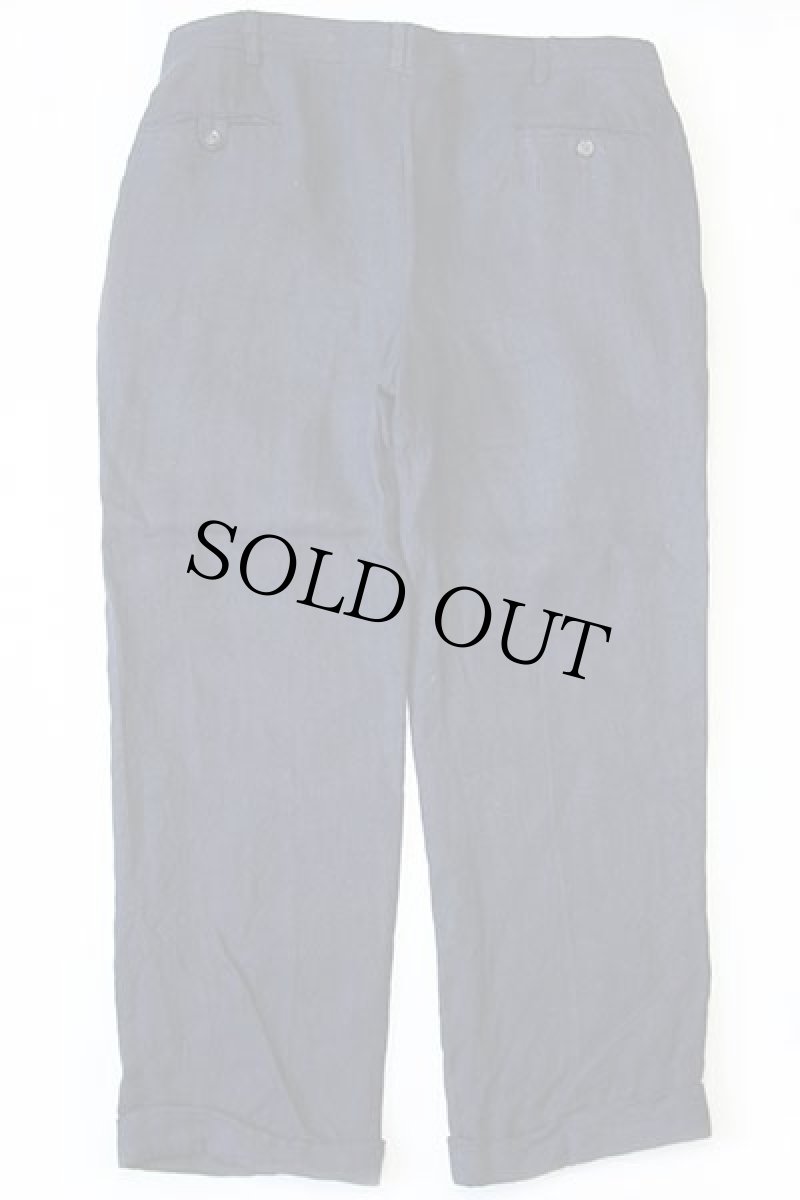 画像3: 90s スペイン製 ポロ ラルフローレン ツータック ヘリンボーン スラックス レーヨンパンツ 濃紺 44 (3)