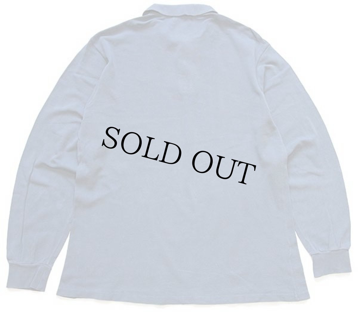 画像2: 70s フランス製 CHEMISE LACOSTE ラコステ ワンポイント コットン 鹿の子 長袖ポロシャツ ブルーグレー 6★62 (2)