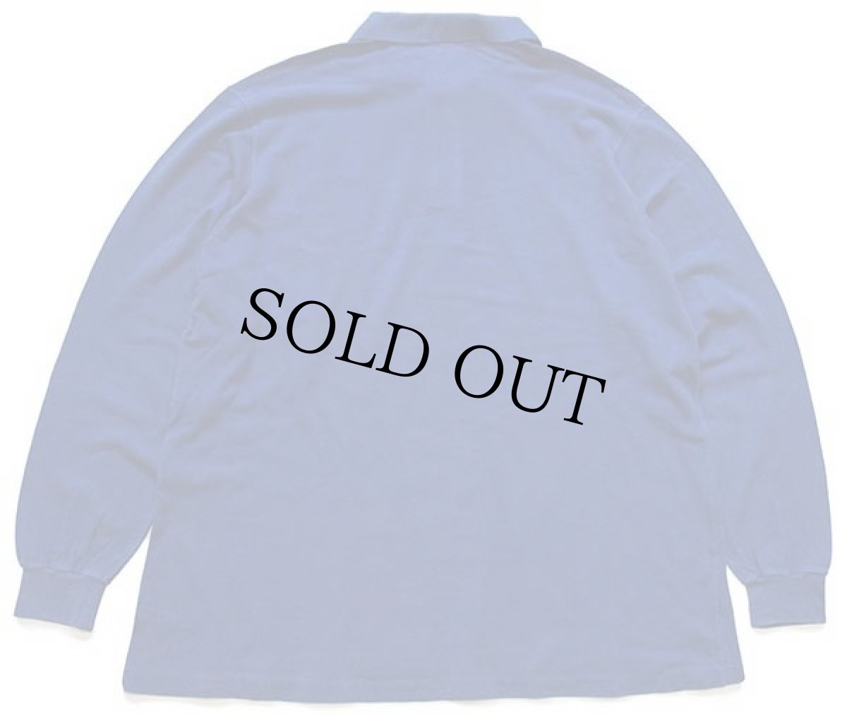 画像2: 70s フランス製 CHEMISE LACOSTE ラコステ ワンポイント コットン 鹿の子 長袖ポロシャツ 青 7★59 (2)