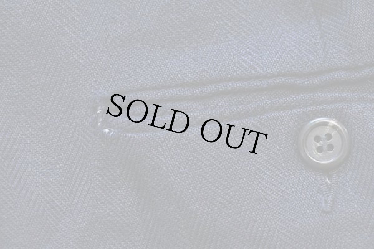 画像9: 90s スペイン製 ポロ ラルフローレン ツータック ヘリンボーン スラックス レーヨンパンツ 濃紺 44 (9)