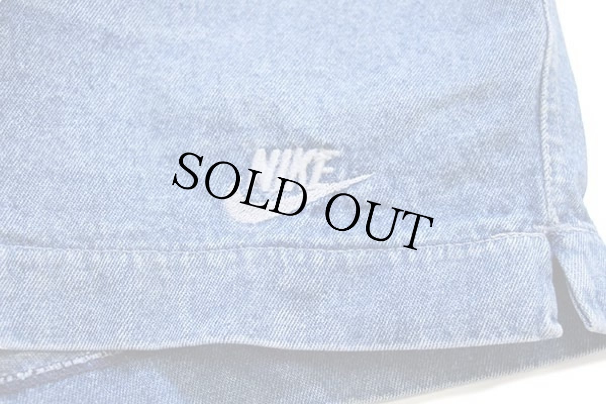 画像5: 90s イタリア製 NIKEナイキ ロゴ刺繍 デニム ショートパンツ★ショーツ (5)