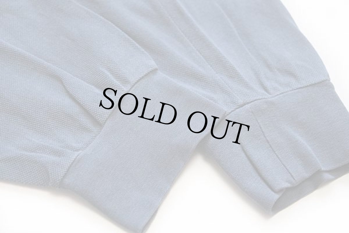 画像5: 70s フランス製 CHEMISE LACOSTE ラコステ ワンポイント コットン 鹿の子 長袖ポロシャツ ブルーグレー 6★62 (5)