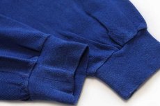 画像5: 70s フランス製 CHEMISE LACOSTE ラコステ ワンポイント コットン 鹿の子 長袖ポロシャツ 青 7★59 (5)