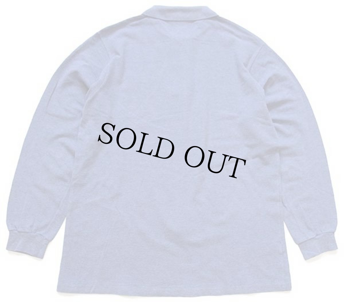 画像2: 70s フランス製 CHEMISE LACOSTE ラコステ ワンポイント コットン 鹿の子 長袖ポロシャツ 杢ブルーグレー 5★61 (2)