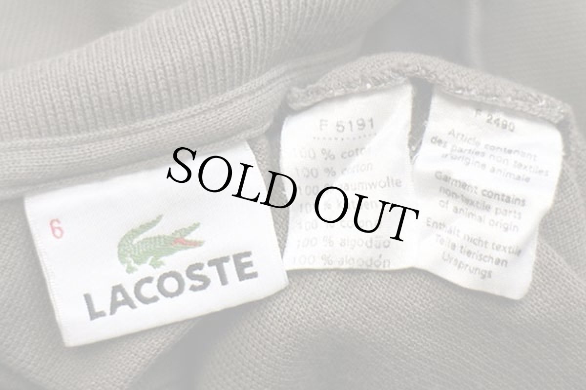 画像4: 90s LACOSTEラコステ ワンポイント コットン 鹿の子 ポロシャツ グレーブラウン 6★85 (4)