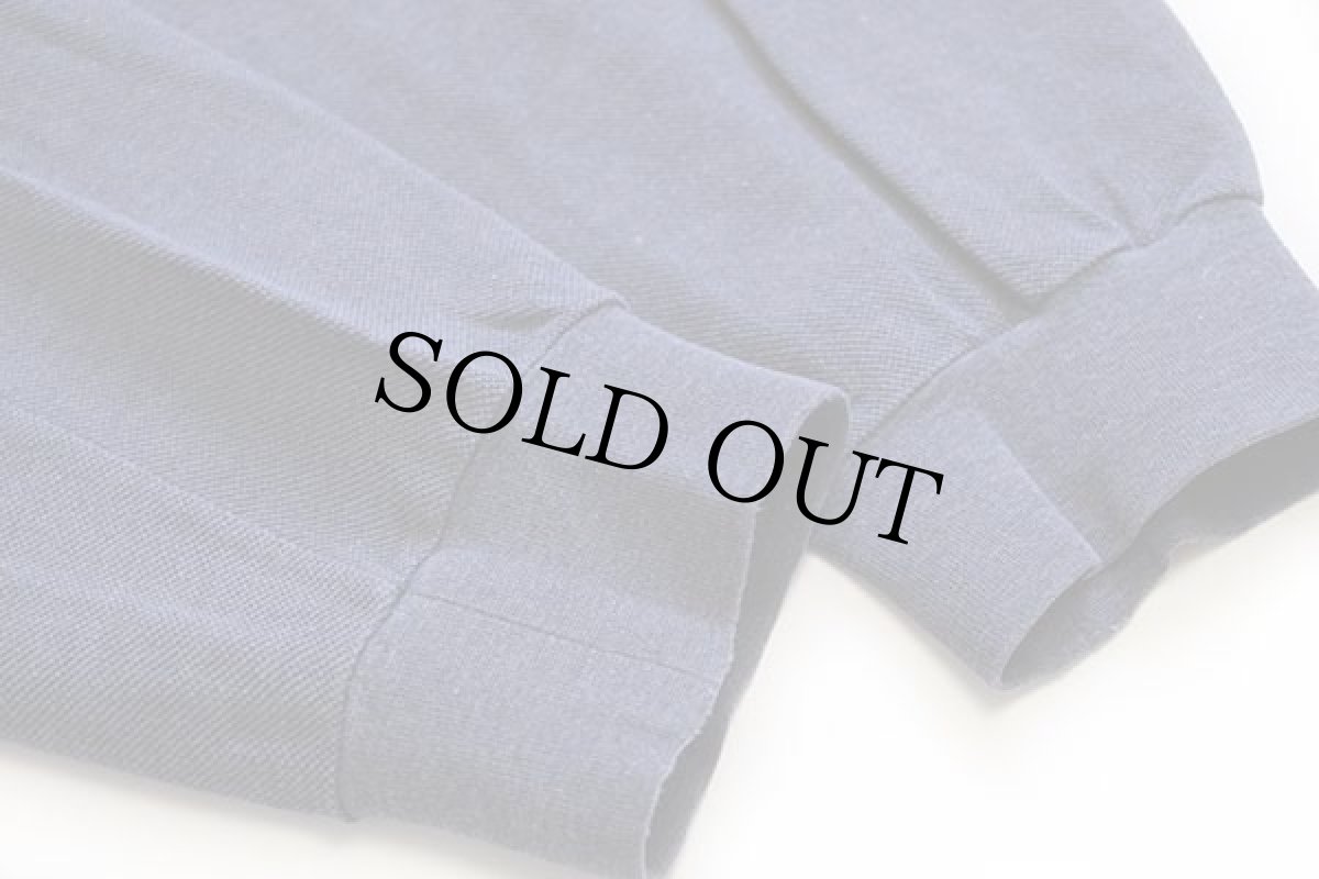 画像5: 70s フランス製 CHEMISE LACOSTE ラコステ ワンポイント コットン 鹿の子 長袖ポロシャツ ネイビーグレー 5★63 (5)