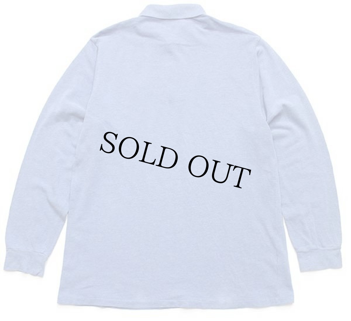 画像2: 90s LACOSTEラコステ ワンポイント コットン 鹿の子 長袖ポロシャツ 杢ブルー 5★66 (2)