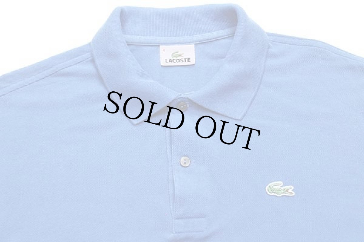 画像3: 90s LACOSTEラコステ ワンポイント コットン 鹿の子 ポロシャツ 青 4★91 (3)
