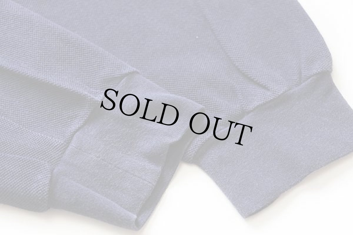 画像5: 80s LACOSTEラコステ ワンポイント コットン 鹿の子 長袖ポロシャツ 紺 3★65 (5)