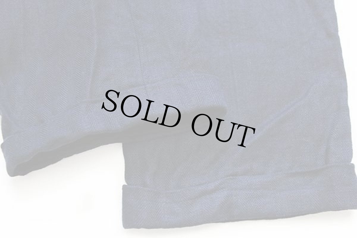 画像8: 90s スペイン製 ポロ ラルフローレン ツータック ヘリンボーン スラックス レーヨンパンツ 濃紺 44 (8)