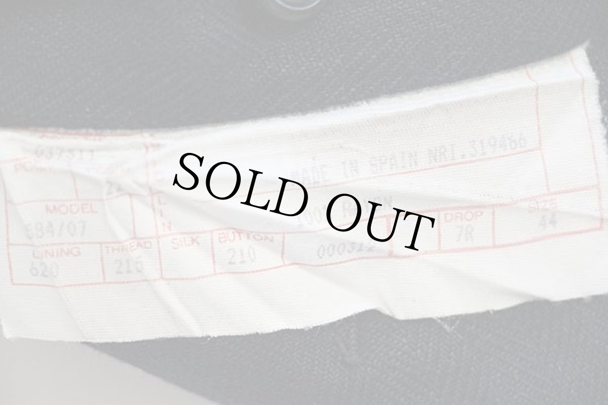 画像7: 90s スペイン製 ポロ ラルフローレン ツータック ヘリンボーン スラックス レーヨンパンツ 濃紺 44 (7)