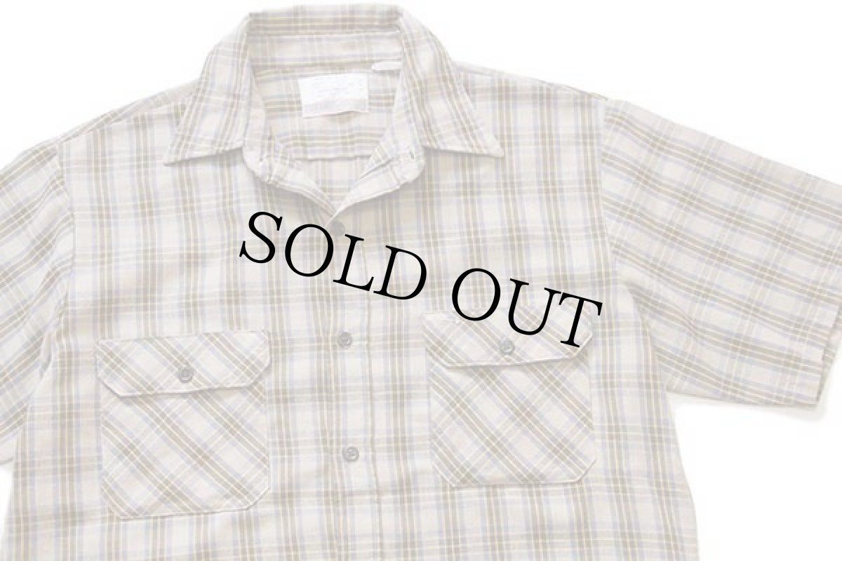 画像3: 70s USA製 SEARS チェック 半袖 ワークシャツ L (3)