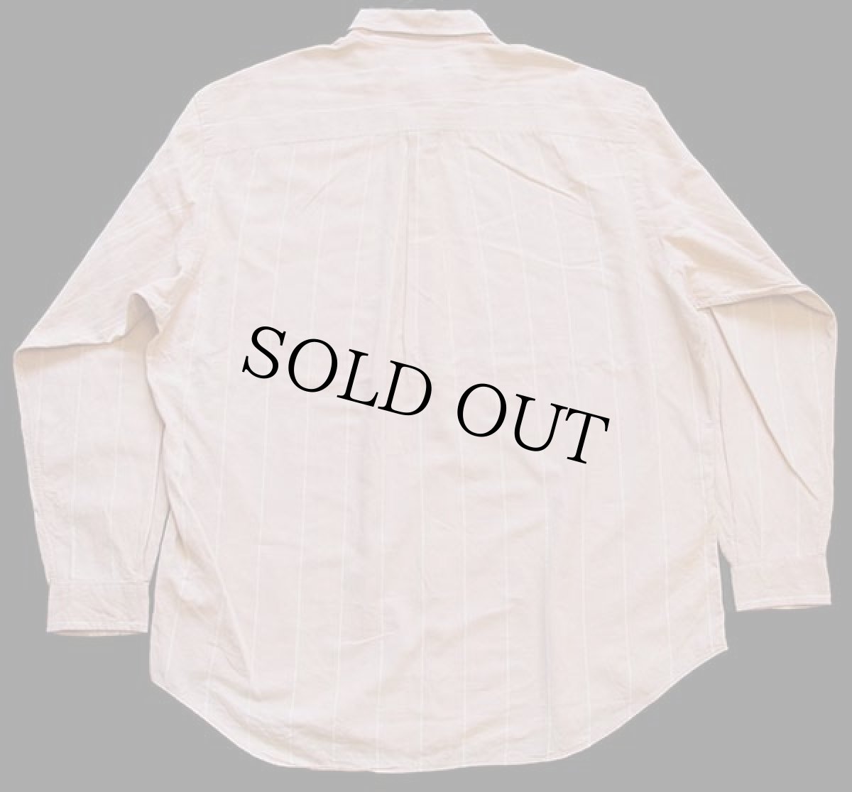 画像2: 90s ポロ ラルフローレン BENNETT ポケット付き ストライプ コットン×リネンシャツ ペールオレンジ (2)