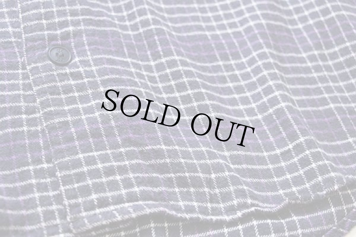 画像6: 00s Calvin Klein カルバンクライン チェック ノーカラー 半袖 コットン ライトネルシャツ M (6)