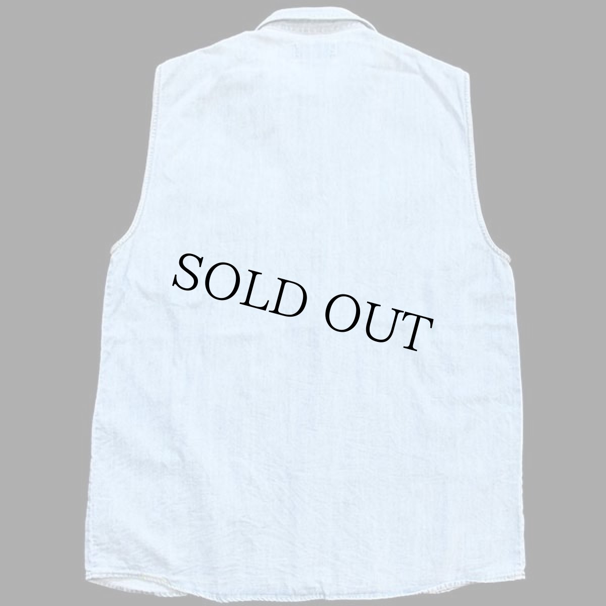 画像2: Leeリー ノースリーブ デニムシャツ アイスブルー M★ユーロ (2)