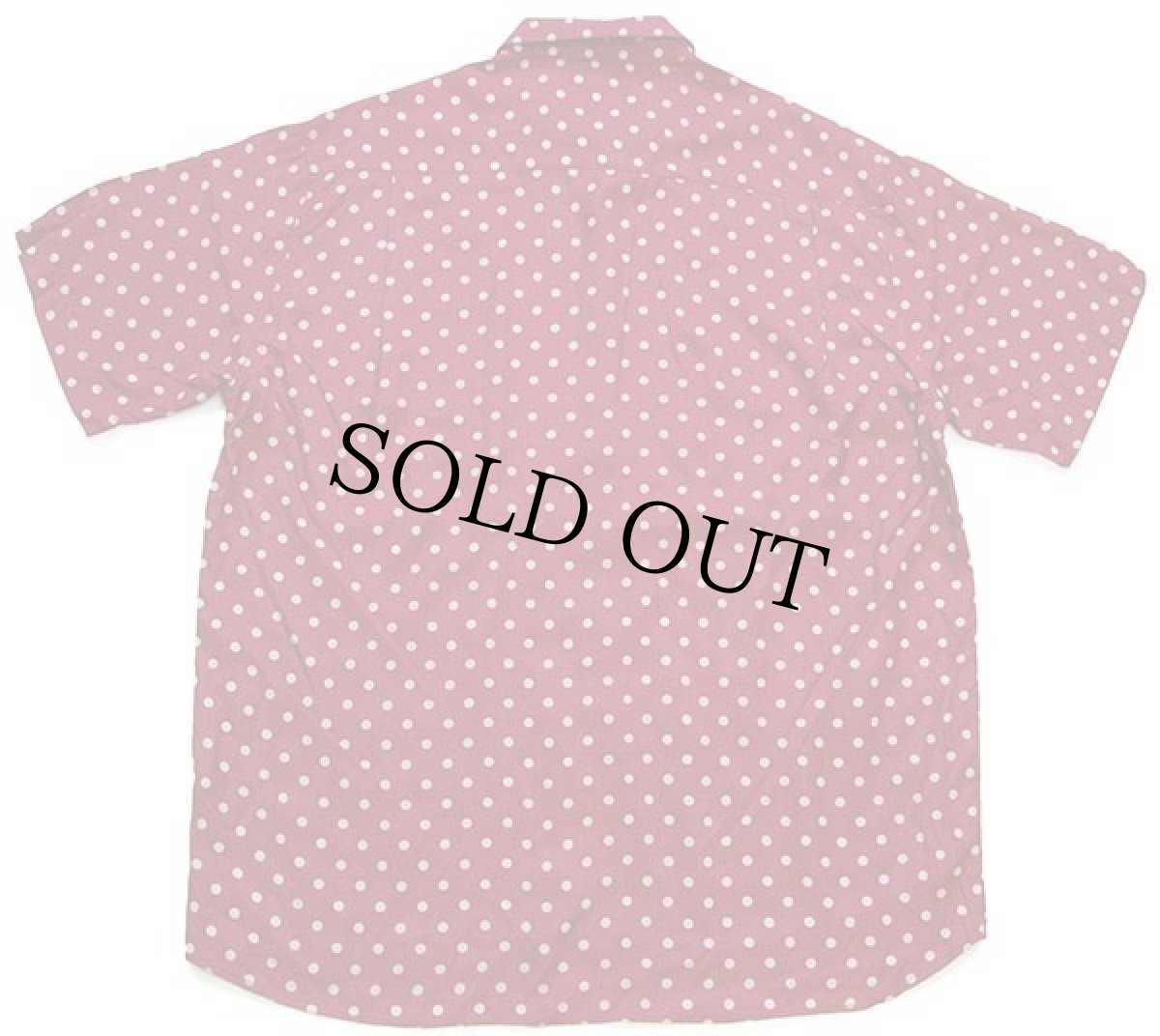 画像2: 80s UNKNOWN ドット柄 半袖 レーヨンシャツ 濃赤×グレーベージュ (2)