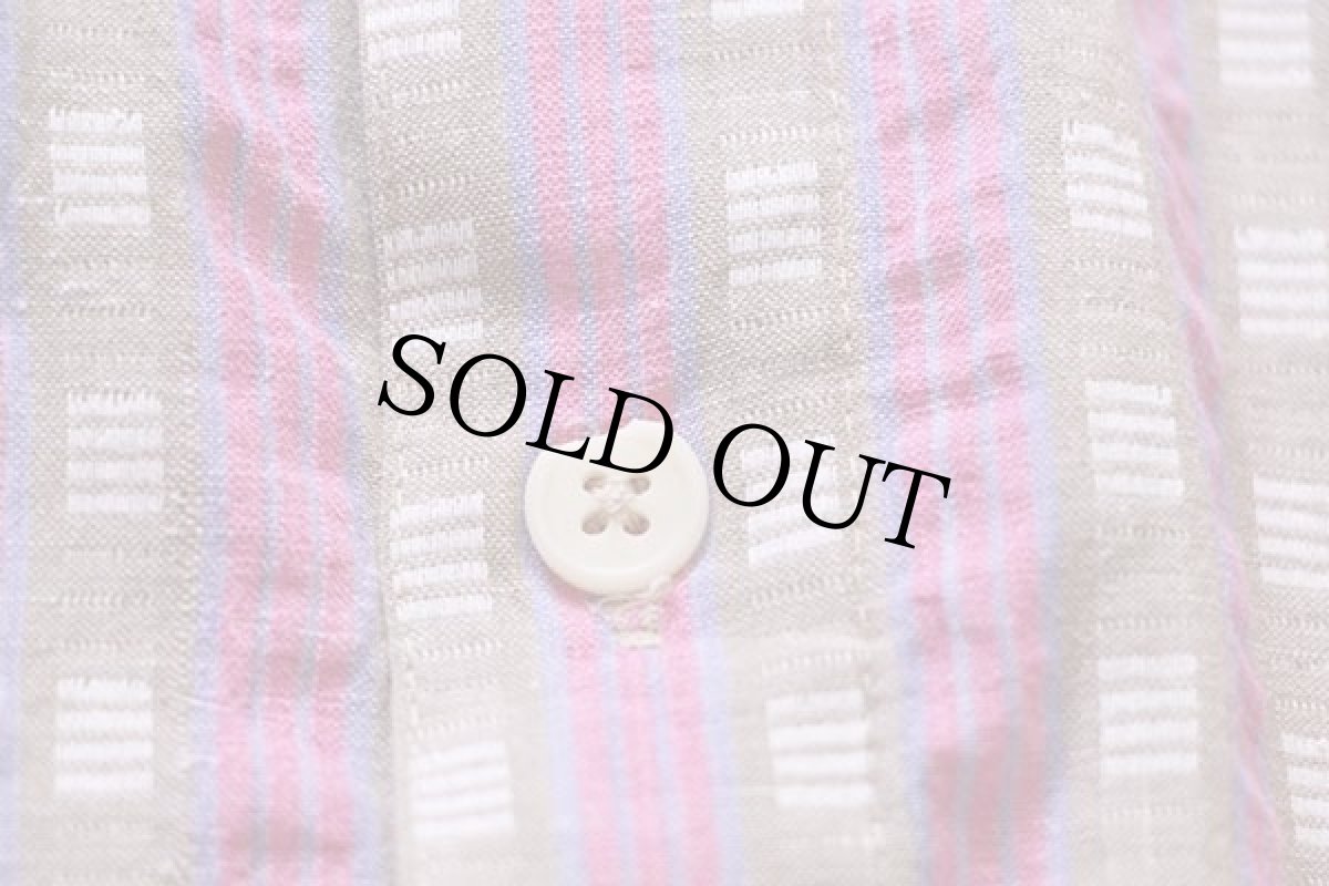 画像7: 90s patagoniaパタゴニア 織り柄 ストライプ 半袖 コットンシャツ (7)