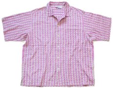 画像1: 90s patagoniaパタゴニア 織り柄 ストライプ 半袖 コットンシャツ (1)