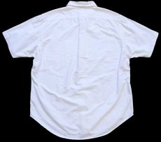 画像2: 90s ラルフローレン ジーンズ ワンポイント&ポケット付き ボタンダウン 半袖 オックスフォード コットンシャツ 白 L (2)