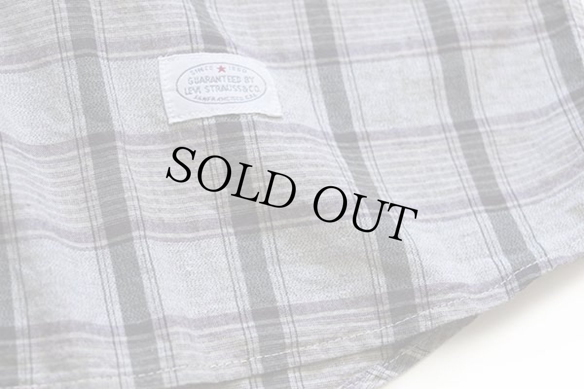 画像5: 90s Levi'sリーバイス チェック プルオーバー 半袖 コットンシャツ L★ユーロ (5)