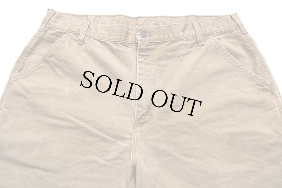 画像4: 00s USA製 carharttカーハート ダック地 ペインターパンツ 茶 w38 L30 (4)