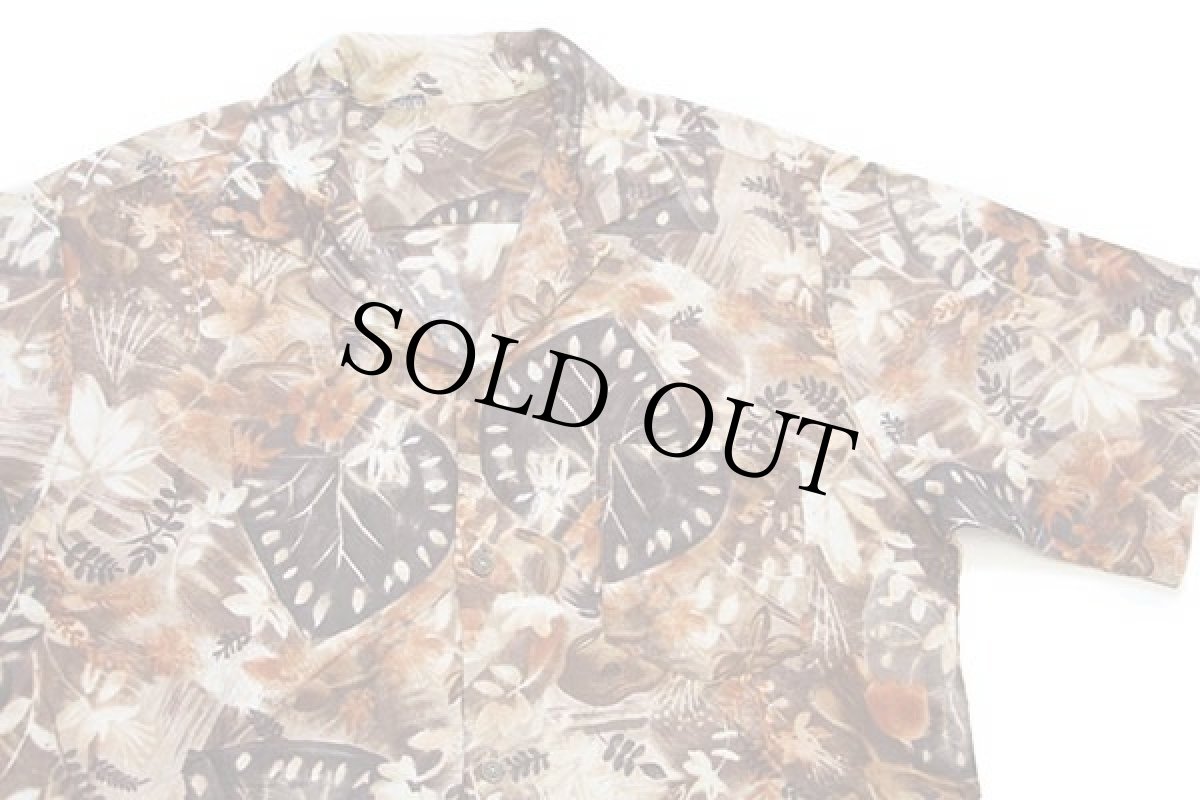 画像3: 60s ハワイ製 HOALOHA フラワー×リーフ柄 アロハシャツ (3)