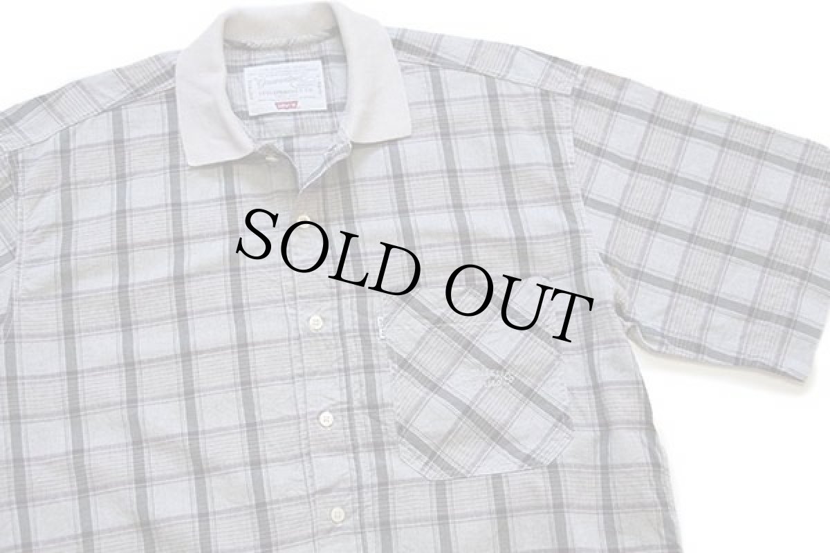 画像3: 90s Levi'sリーバイス チェック プルオーバー 半袖 コットンシャツ L★ユーロ (3)