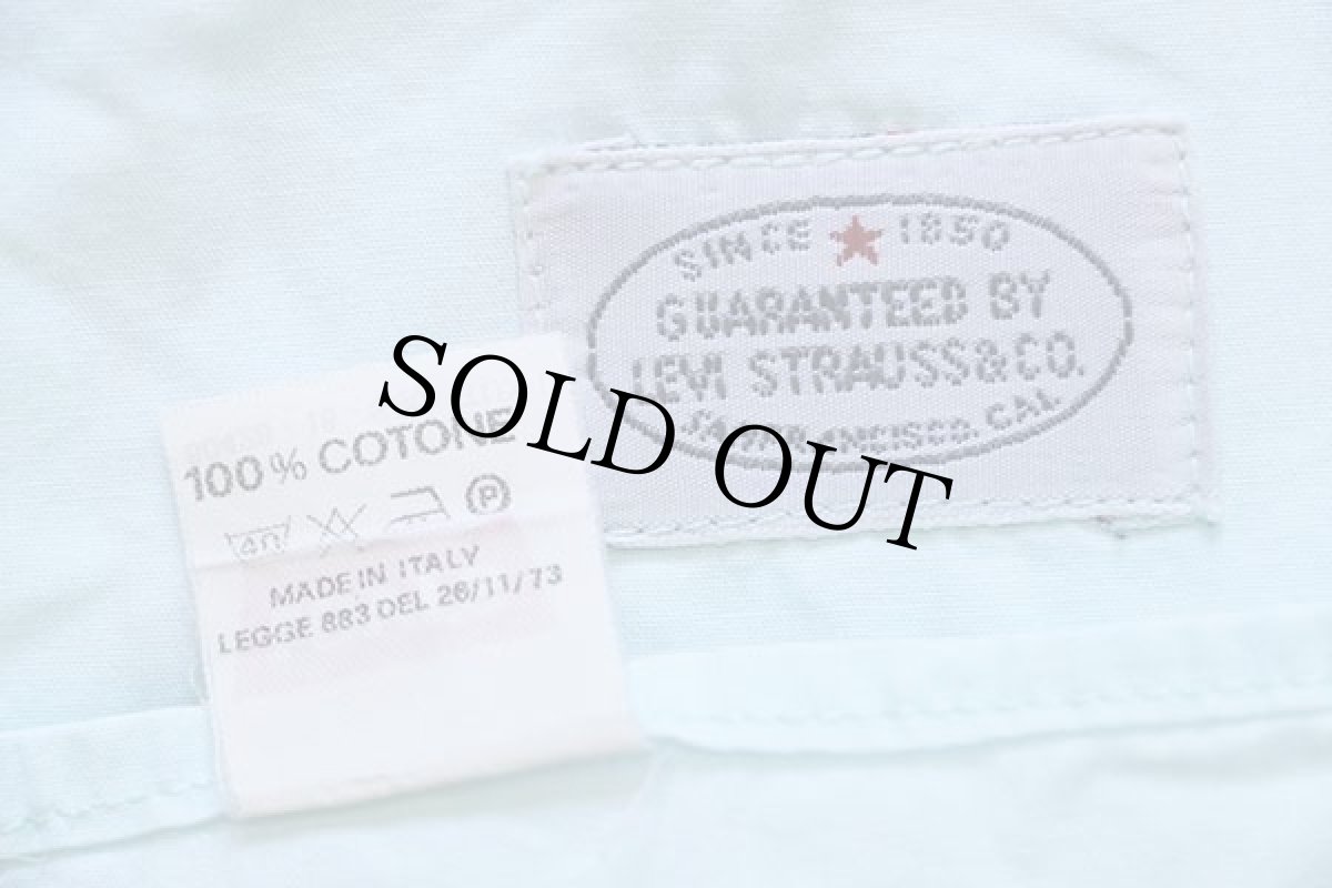画像4: 90s イタリア製 Levi'sリーバイス 半袖 コットンシャツ ミント L★ユーロ (4)