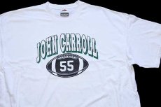 画像1: 00s NIKEナイキ JOHN CARROLL 55 アメフト コットンTシャツ 白 XXL★特大 (1)