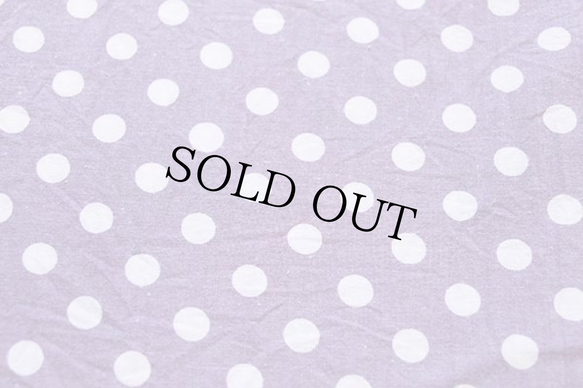 画像5: 80s UNKNOWN ドット柄 半袖 コットンシャツ ラベンダー×ホワイト 1 (5)