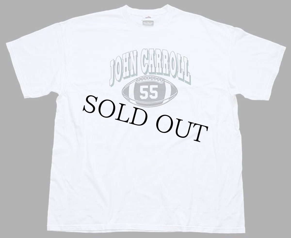 画像2: 00s NIKEナイキ JOHN CARROLL 55 アメフト コットンTシャツ 白 XXL★特大 (2)