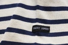 画像6: デッドストック★90s フランス製 SAINT JAMESセントジェームス レースアップ ボーダー コットン バスクシャツ XL★カットソー (6)