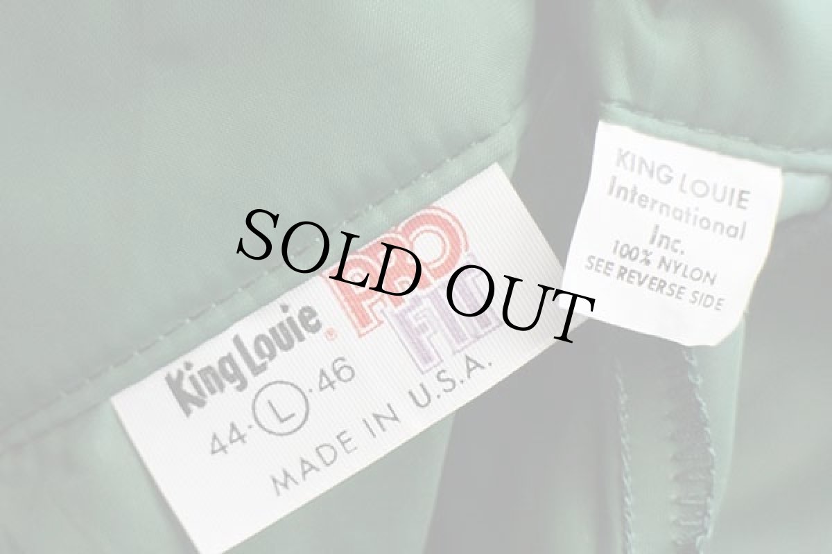 画像4: 80s USA製 King Louieキングルイ HERCULES ナイロン コーチジャケット 緑 L (4)