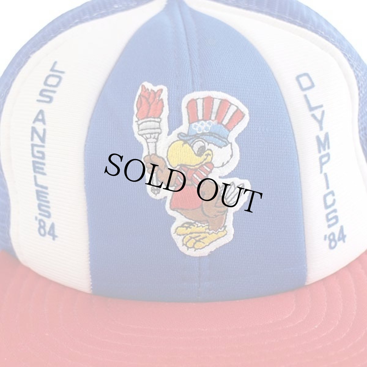 画像4: 80s LOS ANGELES OLYMPICS '84 オリンピック イーグルサム パッチ&フェルトプリント メッシュキャップ トリコカラー (4)