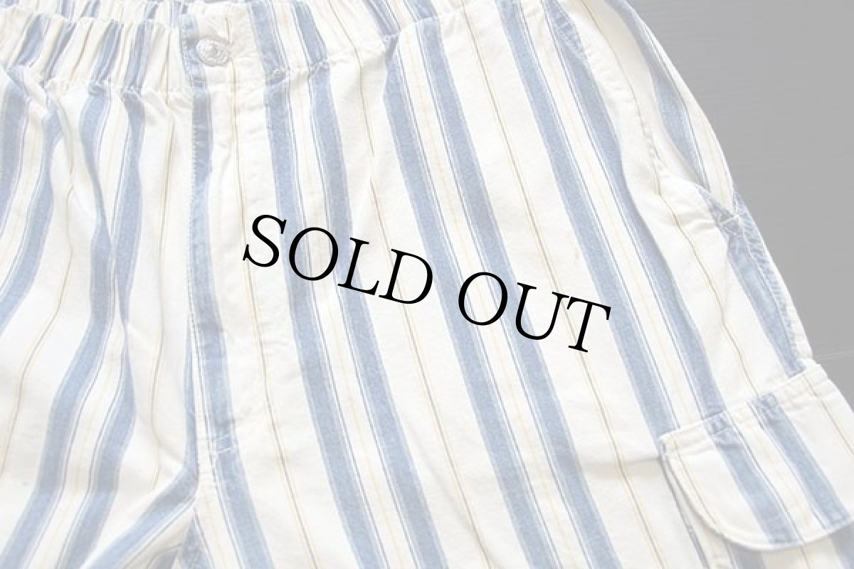 画像3: 90s イタリア製 Levi'sリーバイス ランダムストライプ コットン ダンガリー カーゴ ショートパンツ 34★ショーツ ユーロ (3)