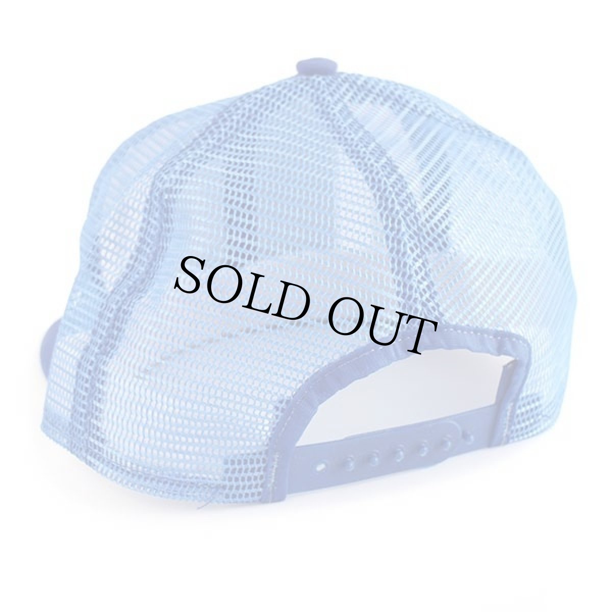 画像2: 80s USA製 MLB ATLANTA BRAVES ロゴ パッチ付き ツートン 切り替え メッシュキャップ 青×白 L (2)