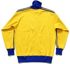 画像3: 70s Helanca ツートン 切り替え ハイネック トラックジャケット&パンツ セットアップ 黄×青 5★ジャージ (3)